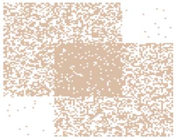 Adjacency matrix example of a graph with 2 overlapping communities. Image from KTH ID2222