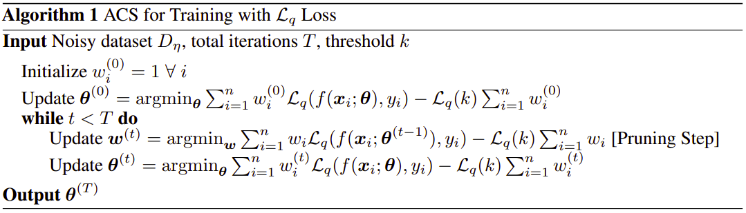Figure 1: The ACS algorithm to train the weighted loss. Figure from the paper.