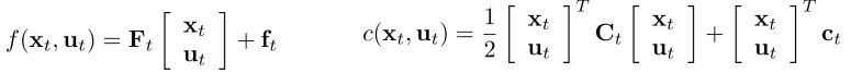 Linear $f$, quadratic $c$ formulation.
